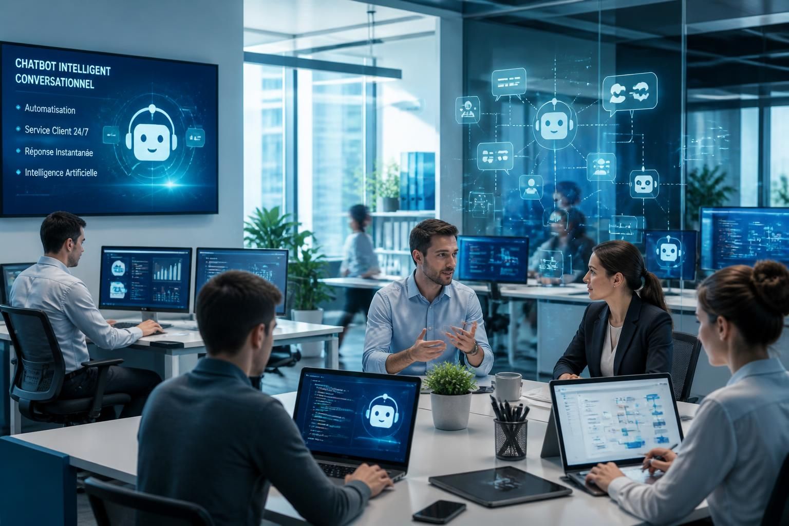 découvrez notre agence experte en chatbots intelligents, votre partenaire en intelligence artificielle pour optimiser la communication automatisée et améliorer l'efficacité de votre service client.
