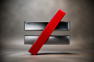 Symbole d’égalité barré : signification et utilisation
